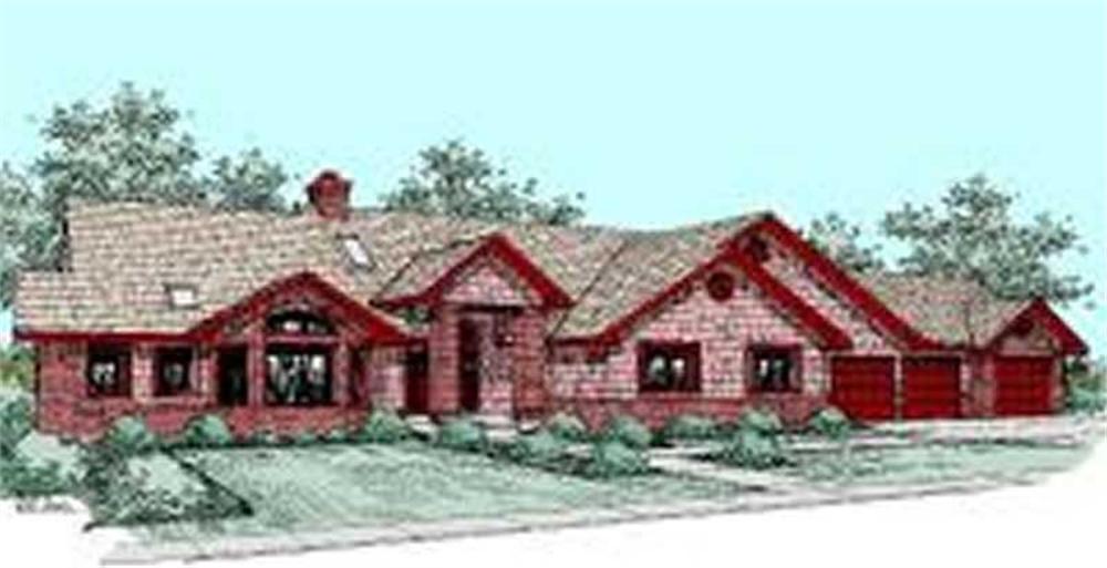 Front view of Contemporary home (ThePlanCollection: House Plan #145-1573)