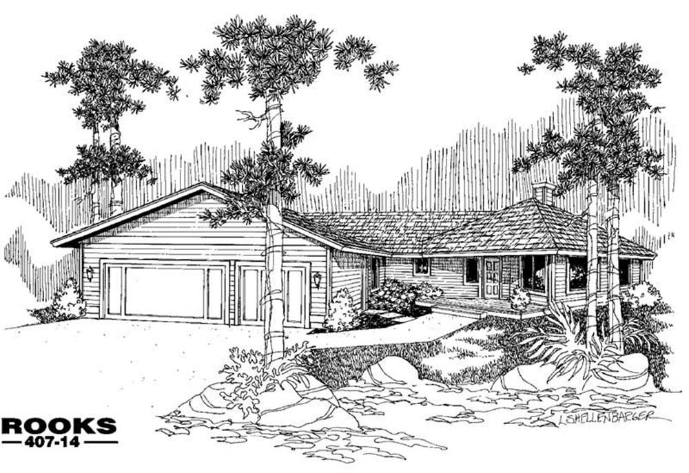 Front view of Country home (ThePlanCollection: House Plan #145-1602)