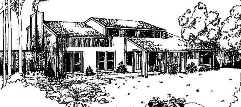 Front view of Contemporary home (ThePlanCollection: House Plan #145-1605)