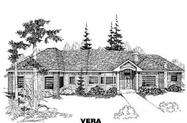 3-Bedroom, 1926 Sq Ft Ranch House Plan - 145-1612 - Front Exterior