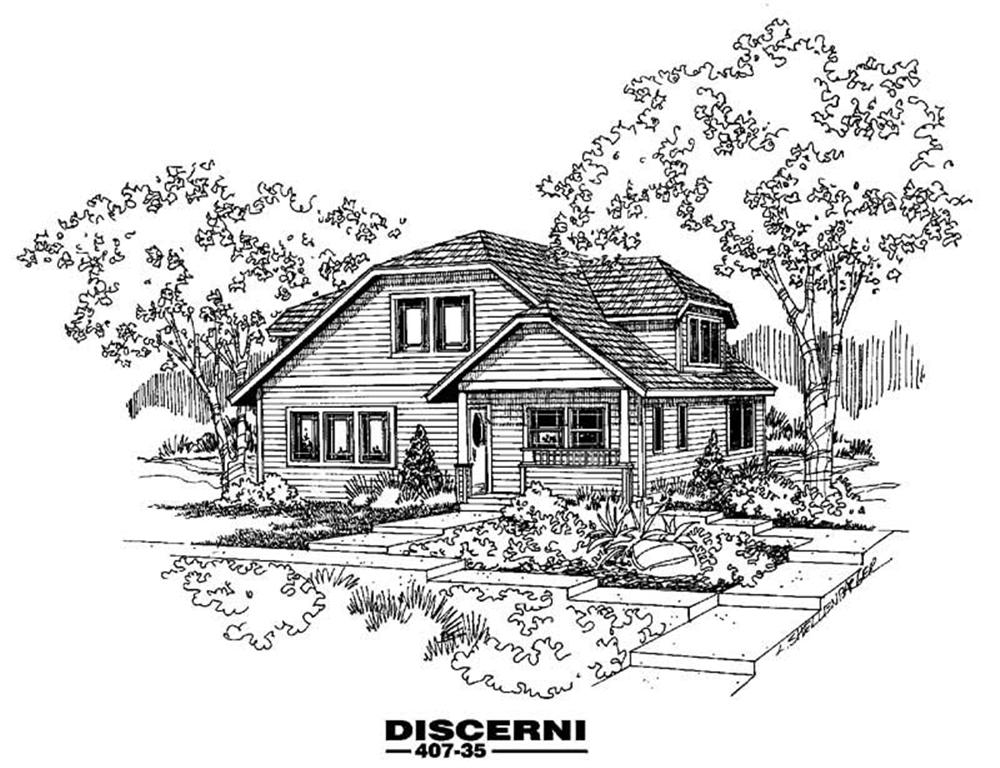 Front view of Craftsman home (ThePlanCollection: House Plan #145-1613)