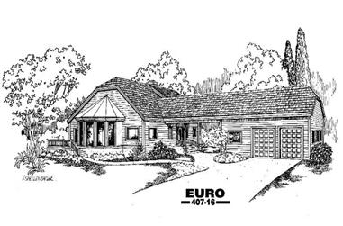 3-Bedroom, 3323 Sq Ft Contemporary House Plan - 145-1619 - Front Exterior