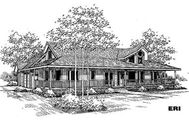 3-Bedroom, 2592 Sq Ft Country House Plan - 145-1640 - Front Exterior