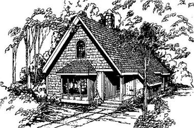 2-Bedroom, 1691 Sq Ft Log Cabin House Plan - 145-1651 - Front Exterior