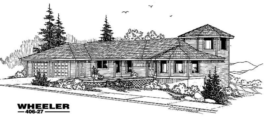 Front view of Contemporary home (ThePlanCollection: House Plan #145-1655)