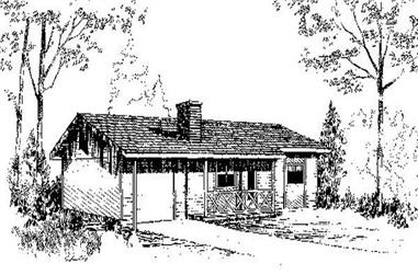 2-Bedroom, 816 Sq Ft Ranch House Plan - 145-1665 - Front Exterior