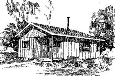 2-Bedroom, 1168 Sq Ft Log Cabin House Plan - 145-1667 - Front Exterior