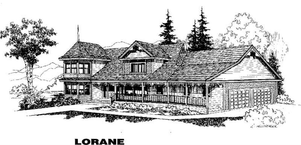 Front view of Country home (ThePlanCollection: House Plan #145-1672)