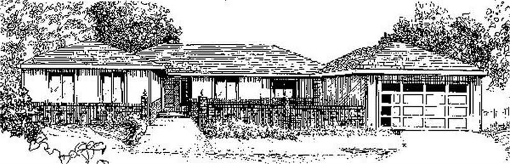 Front view of Ranch home (ThePlanCollection: House Plan #145-1689)