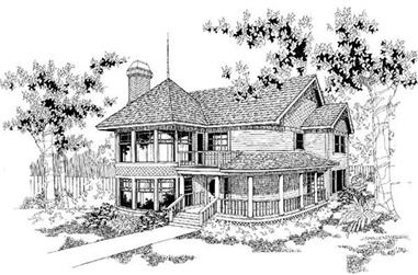 3-Bedroom, 2129 Sq Ft Victorian House Plan - 145-1692 - Front Exterior