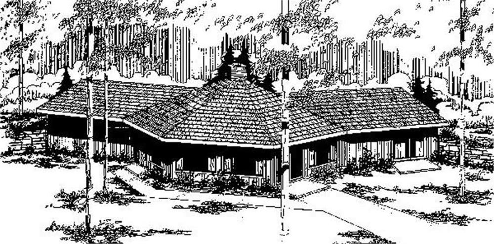 Front view of Contemporary home (ThePlanCollection: House Plan #145-1701)