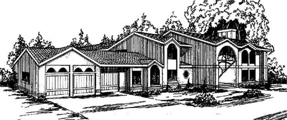 Front view of In-Law Suite home (ThePlanCollection: House Plan #145-1702)