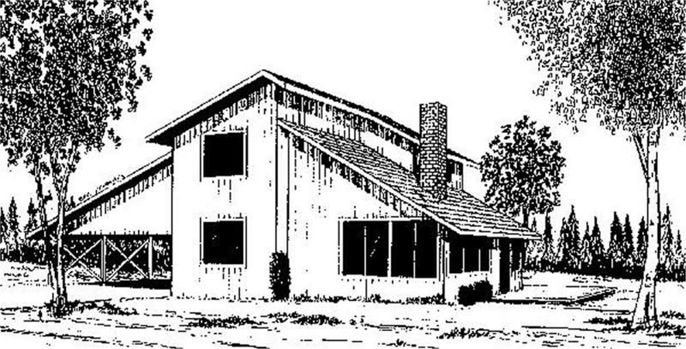 Front view of Contemporary home (ThePlanCollection: House Plan #145-1705)