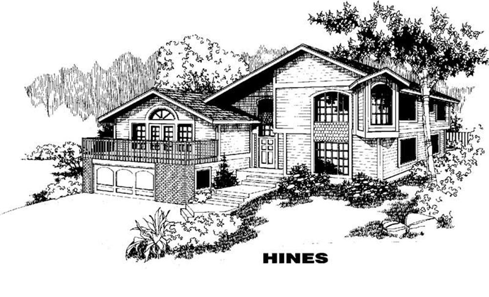 Front view of Contemporary home (ThePlanCollection: House Plan #145-1718)