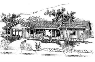2-Bedroom, 1947 Sq Ft Log Cabin House Plan - 145-1722 - Front Exterior
