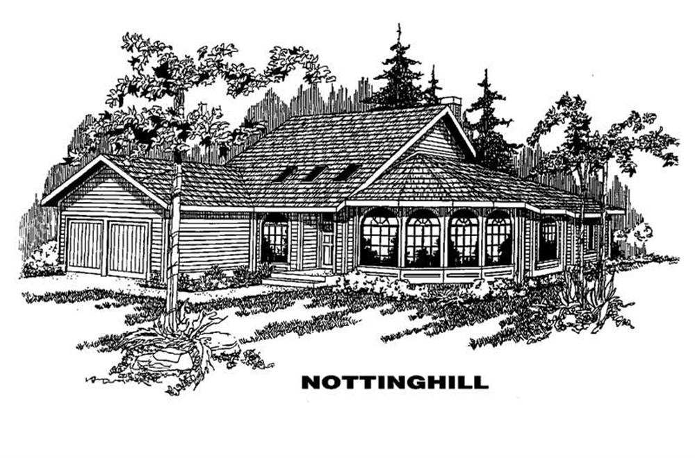 Front view of Contemporary home (ThePlanCollection: House Plan #145-1748)