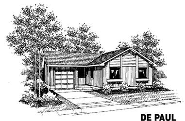3-Bedroom, 1202 Sq Ft Ranch House Plan - 145-1752 - Front Exterior