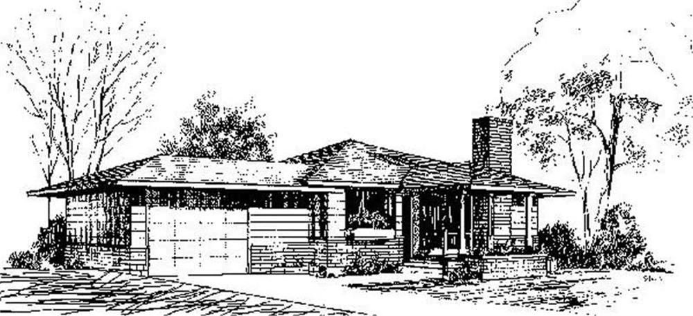 Front view of Contemporary home (ThePlanCollection: House Plan #145-1770)