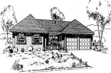 3-Bedroom, 1860 Sq Ft Ranch House Plan - 145-1774 - Front Exterior