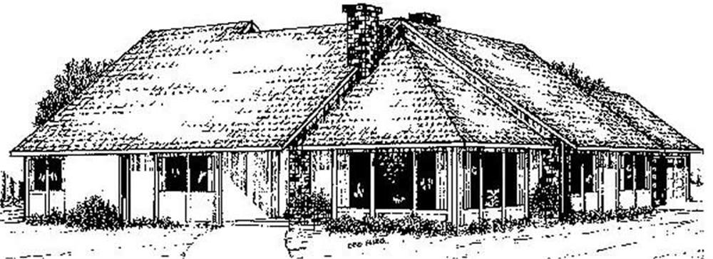 Front view of Contemporary home (ThePlanCollection: House Plan #145-1775)