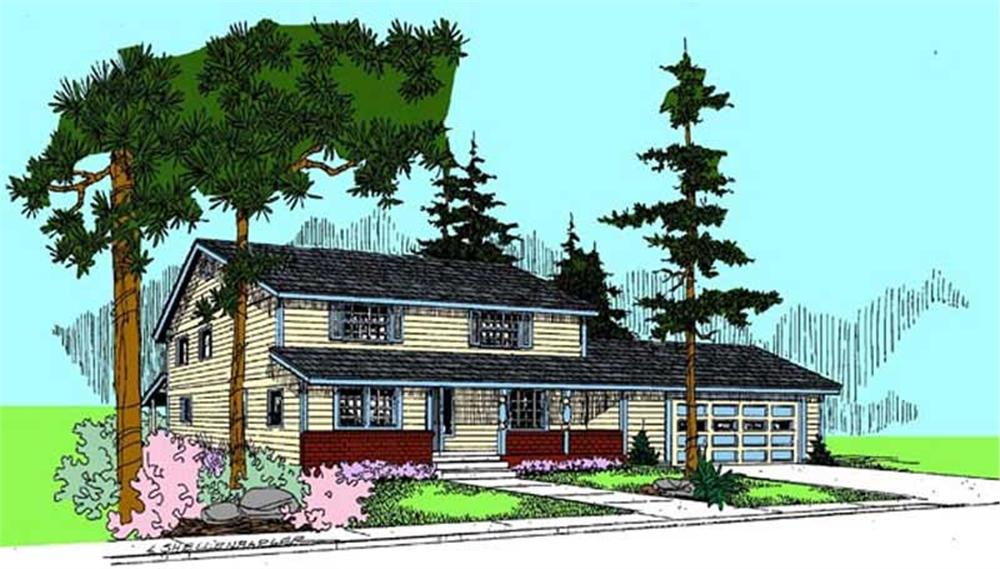Front view of Contemporary home (ThePlanCollection: House Plan #145-1778)