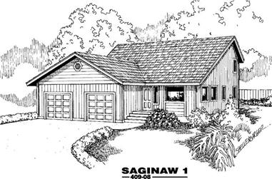 3-Bedroom, 2124 Sq Ft Contemporary House Plan - 145-1780 - Front Exterior