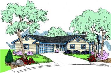 3-Bedroom, 1510 Sq Ft Contemporary House Plan - 145-1785 - Front Exterior