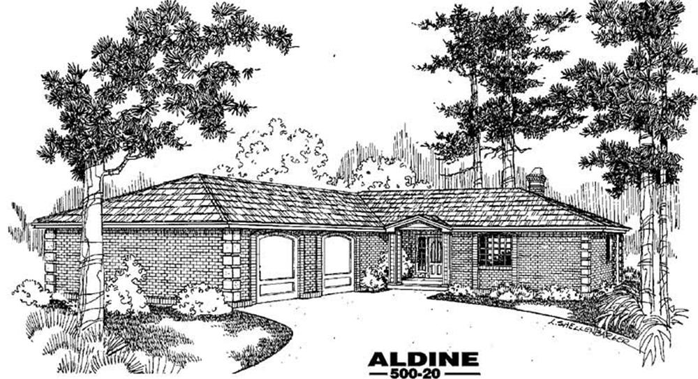 Front view of Country home (ThePlanCollection: House Plan #145-1794)