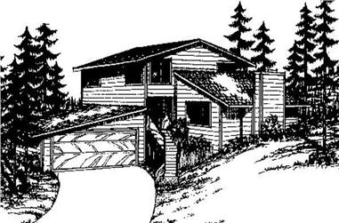 3-Bedroom, 1738 Sq Ft Contemporary House Plan - 145-1797 - Front Exterior