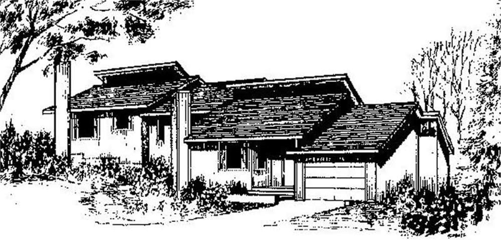 Front view of Duplex/Multi-Family home (ThePlanCollection: House Plan #145-1809)