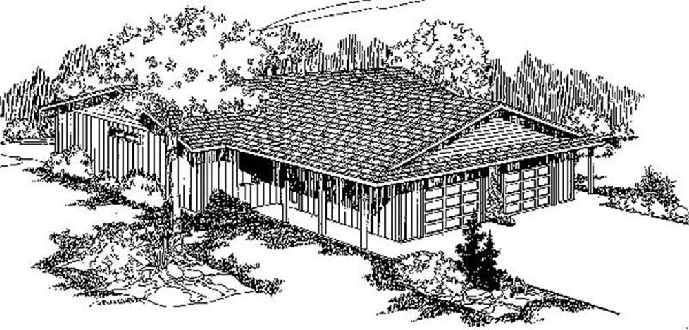Front view of Duplex/Multi-Family home (ThePlanCollection: House Plan #145-1815)