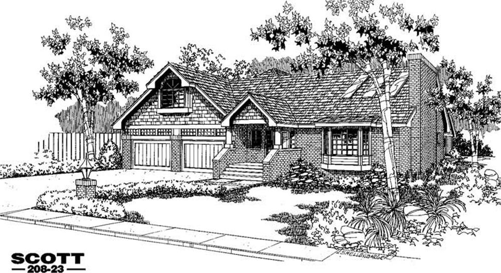 Front view of Contemporary home (ThePlanCollection: House Plan #145-1834)