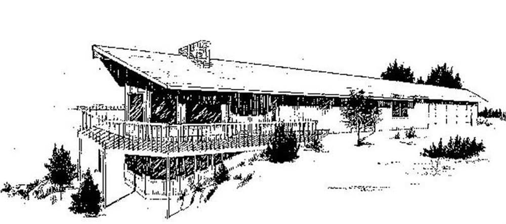 Front view of Contemporary home (ThePlanCollection: House Plan #145-1847)