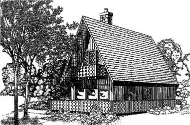 3-Bedroom, 1380 Sq Ft Log Cabin Home Plan - 145-1849 - Main Exterior