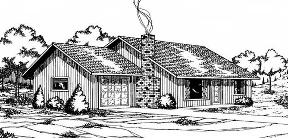 Front view of Vacation Homes home (ThePlanCollection: House Plan #145-1855)