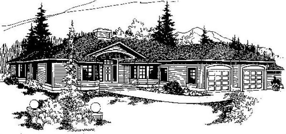 Front view of Contemporary home (ThePlanCollection: House Plan #145-1859)
