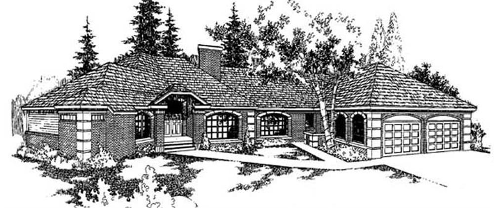 Front view of Contemporary home (ThePlanCollection: House Plan #145-1871)