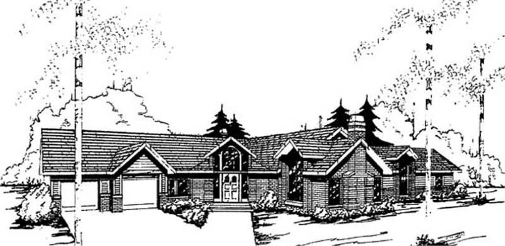 Front view of Contemporary home (ThePlanCollection: House Plan #145-1883)