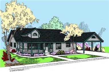 3-Bedroom, 2131 Sq Ft Ranch House Plan - 145-1911 - Front Exterior