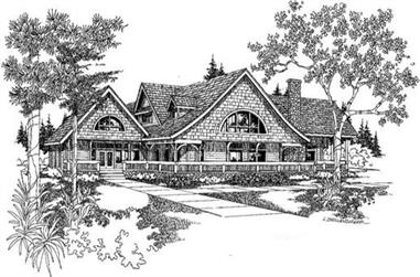 3-Bedroom, 4673 Sq Ft Farmhouse House Plan - 145-1920 - Front Exterior