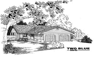 3-Bedroom, 1144 Sq Ft Per Unit Ranch Duplex Plan - 145-1955 - Front Exterior