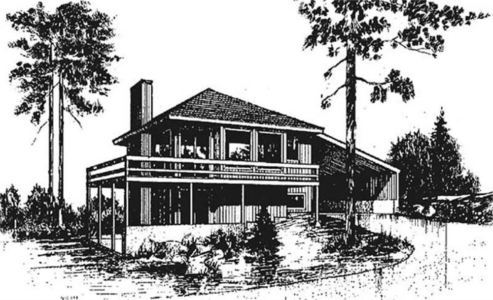 Front view of Contemporary home (ThePlanCollection: House Plan #145-1959)