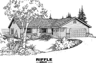 3-Bedroom, 1385 Sq Ft Contemporary House Plan - 145-1967 - Front Exterior