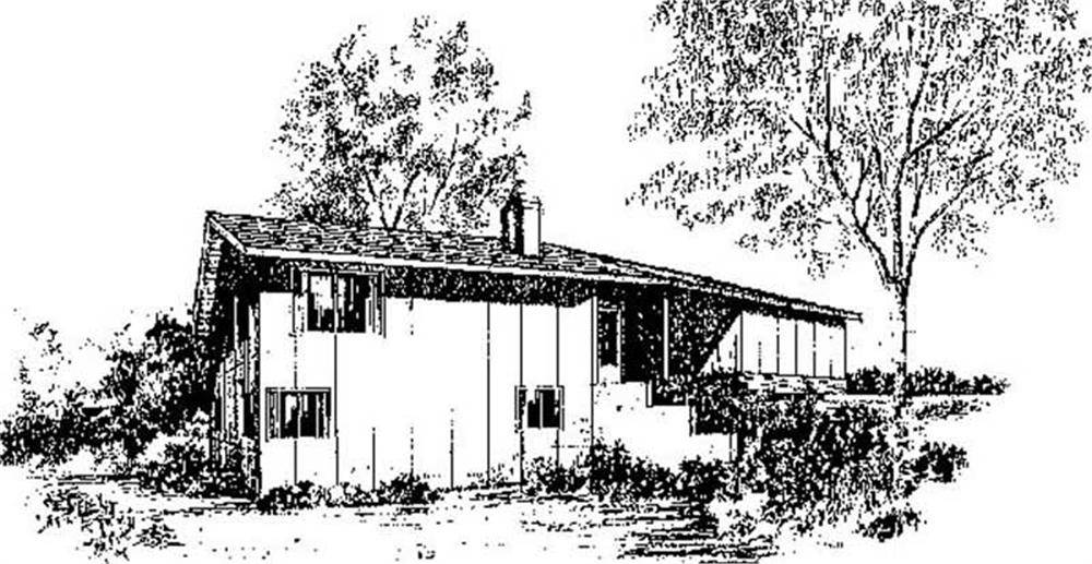 Front view of Contemporary home (ThePlanCollection: House Plan #145-1985)