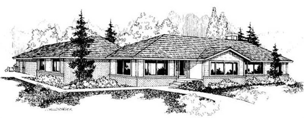 Front view of Contemporary home (ThePlanCollection: House Plan #145-1995)