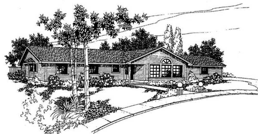 Front view of Contemporary home (ThePlanCollection: House Plan #145-2003)