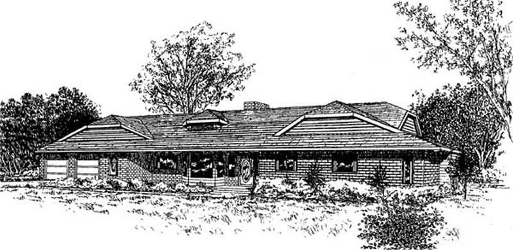 Front view of Contemporary home (ThePlanCollection: House Plan #145-2021)