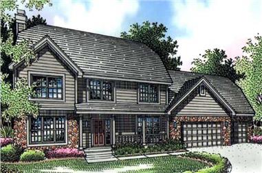 4-Bedroom, 2552 Sq Ft Country House Plan - 146-1002 - Front Exterior
