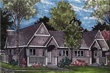 2-Bedroom, 1191 Sq Ft Multi-Unit House Plan - 146-1063 - Front Exterior