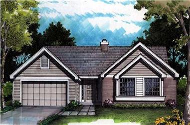 3-Bedroom, 1263 Sq Ft Country House Plan - 146-1096 - Front Exterior